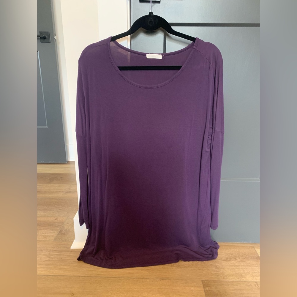 Purple long sleeve flowy dress